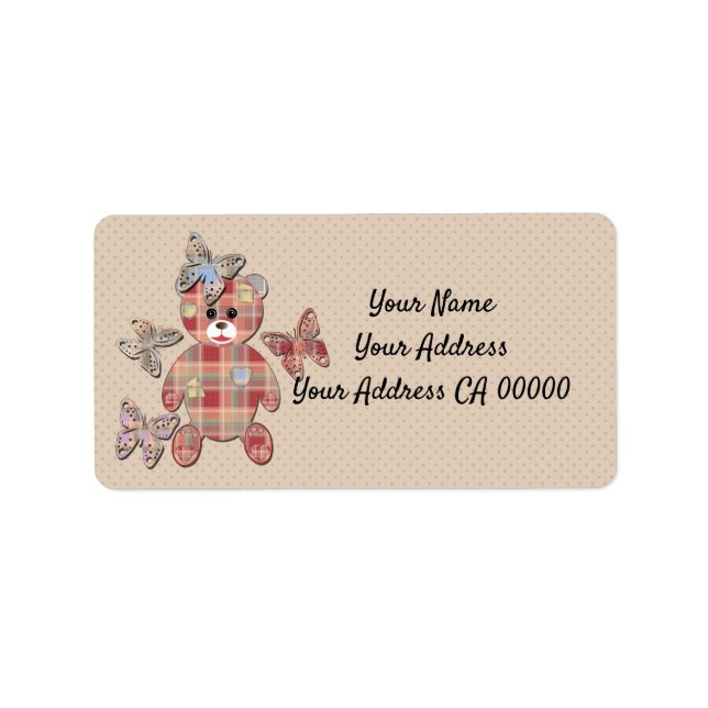 Etiqueta Oso de Teddy (Frente)