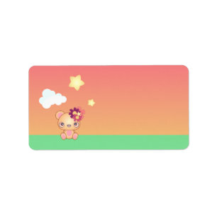 Etiqueta Oso Kawaii