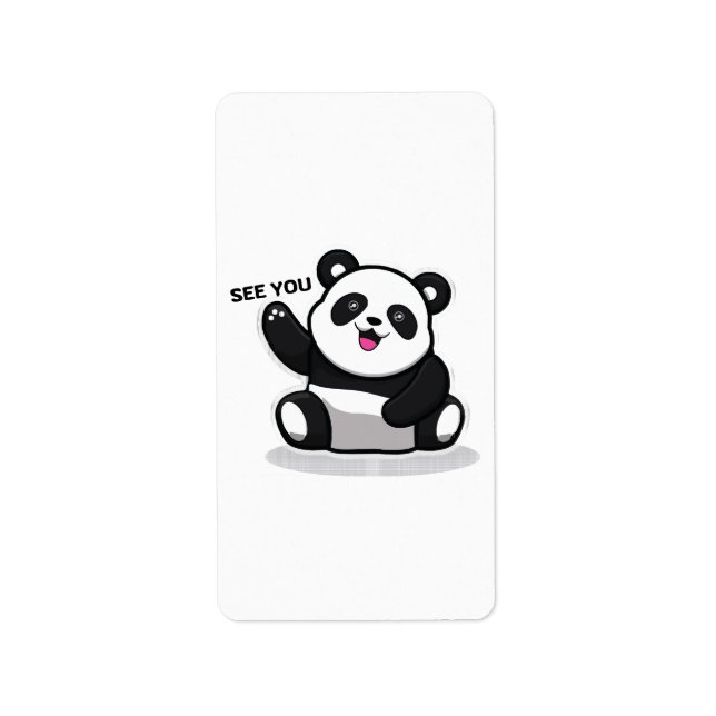 Etiqueta oso panda adorable (Frente)