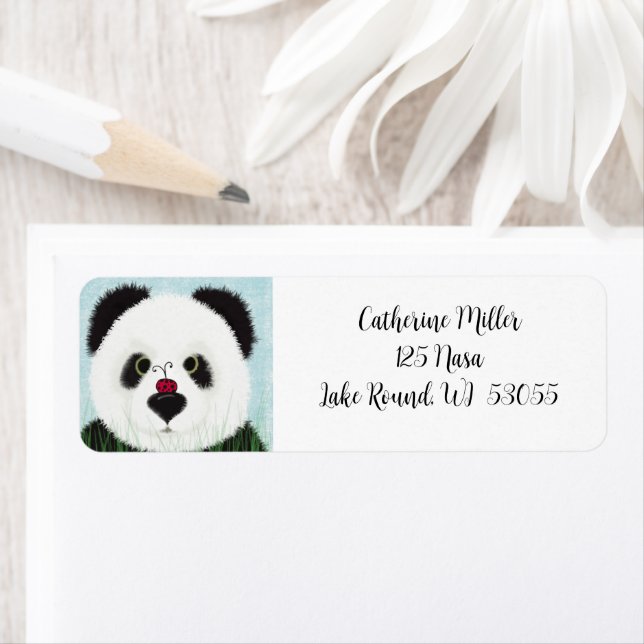 Etiqueta Oso Panda Adorable (In situ)