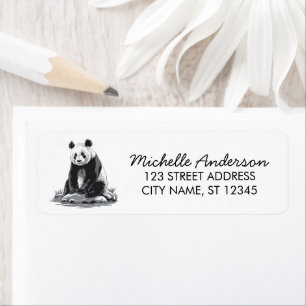 Etiqueta Oso Panda Lindo de Moda Dirección de Devolución  