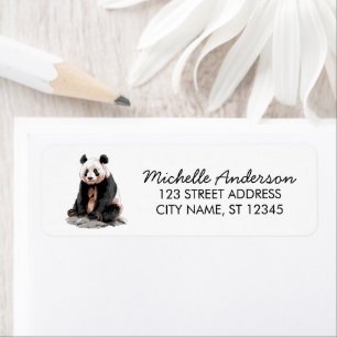 Etiqueta Oso Panda Lindo de Moda Dirección de Devolución  