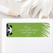 Oso Panda Lindo Hojas Tropicales Personalizadas De