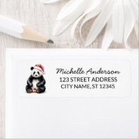 Oso panda lindo personalizado Feliz Navidad