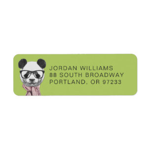 Etiqueta Oso Panda listo para el invierno   Añadir su nombr