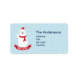 Etiqueta Oso polar de Navidades curos