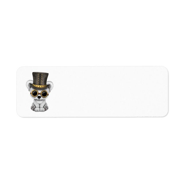 Etiqueta Oso Polar del Bebé de Steampunk (Frente)