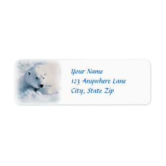 Etiqueta Oso polar y nieve