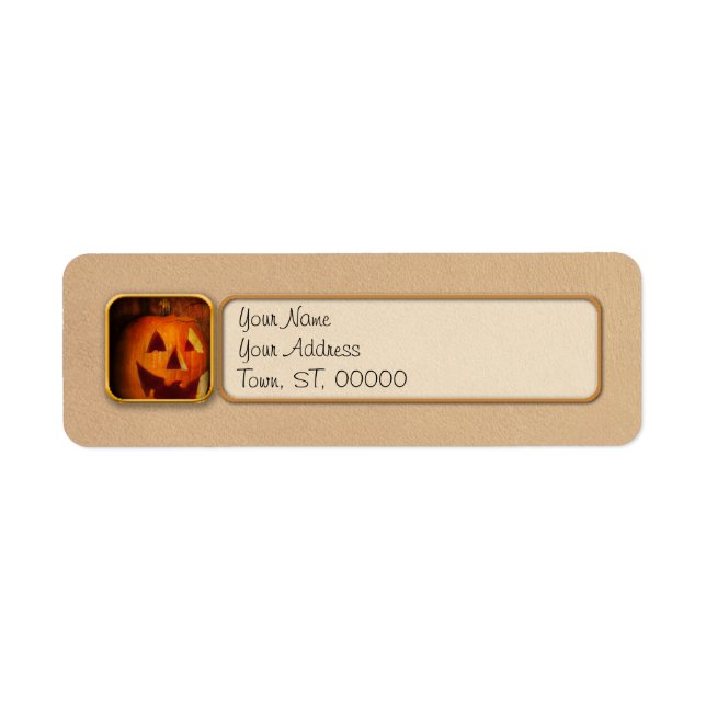 Etiqueta Otoño - Halloween - Jack-o-Lantern (Frente)