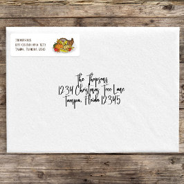 Etiqueta Otoño otoño Cornucopia Elegant Watercolor Country