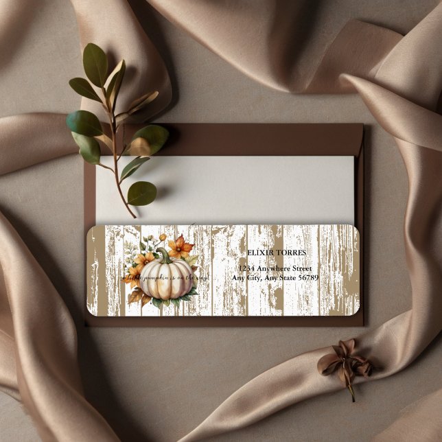 Etiqueta Otoño rústico deja a la pequeña calabaza Baby Show (Subido por el creador)