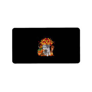 Etiqueta otoño yall schnauzer dog halloween thanksending