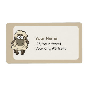 Etiqueta Oveja Personalizado Beige