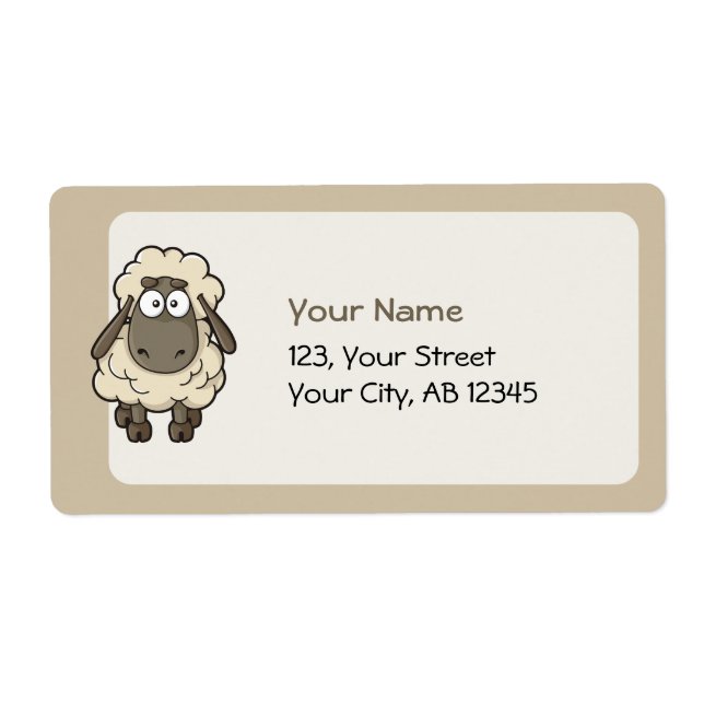 Etiqueta Oveja Personalizado Beige (Frente)