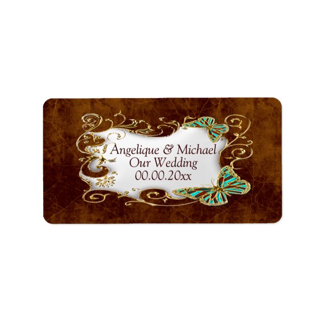 Etiqueta Ovinos bodas de oro marrón (Frente)