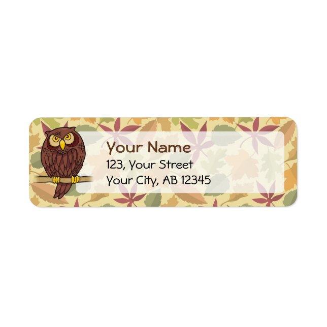 Etiqueta Owl Personalizado (Frente)