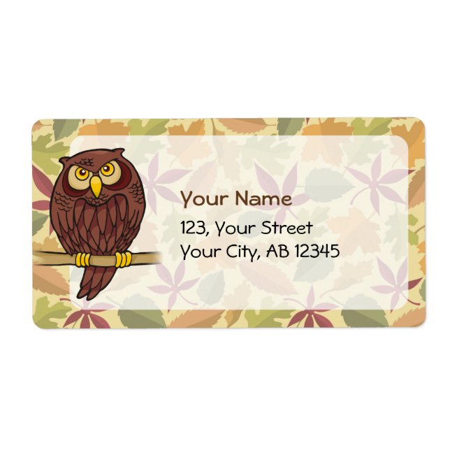 Etiqueta Owl Personalizado (Frente)