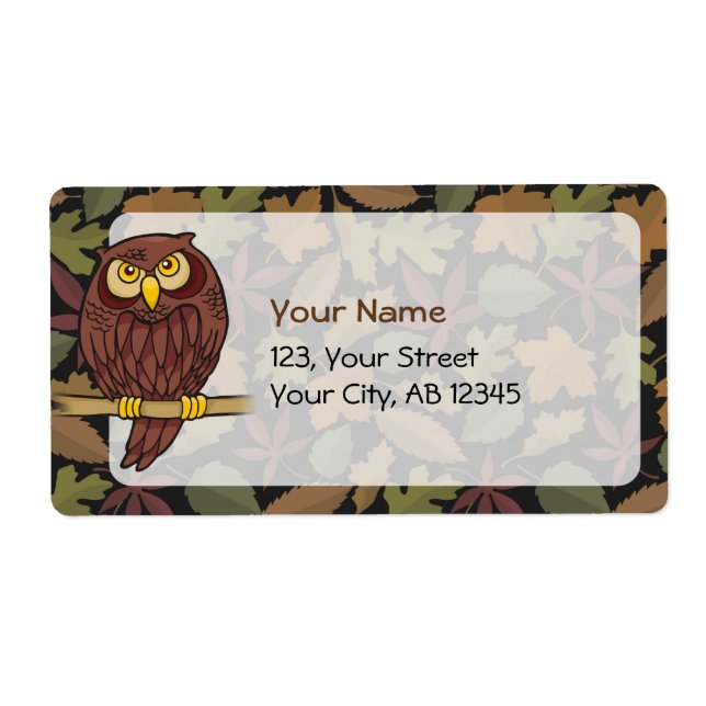 Etiqueta Owl Personalizado (Frente)