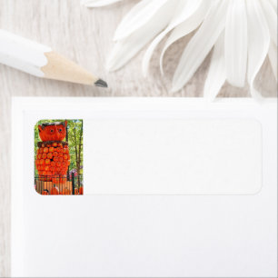 Etiqueta Owl Pumpkins Return Address Label