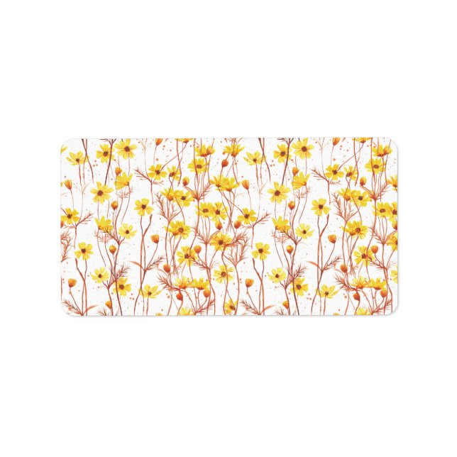 Etiqueta Painted Yellow Daisies (Frente)