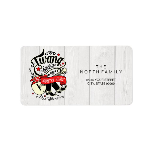 Etiqueta País Twang rojo/negro ID464 (Frente)