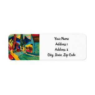 Etiqueta Paisaje de Kandinsky con dos álamos
