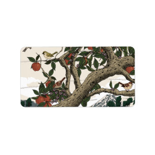 Etiqueta Paisaje del árbol de manzana