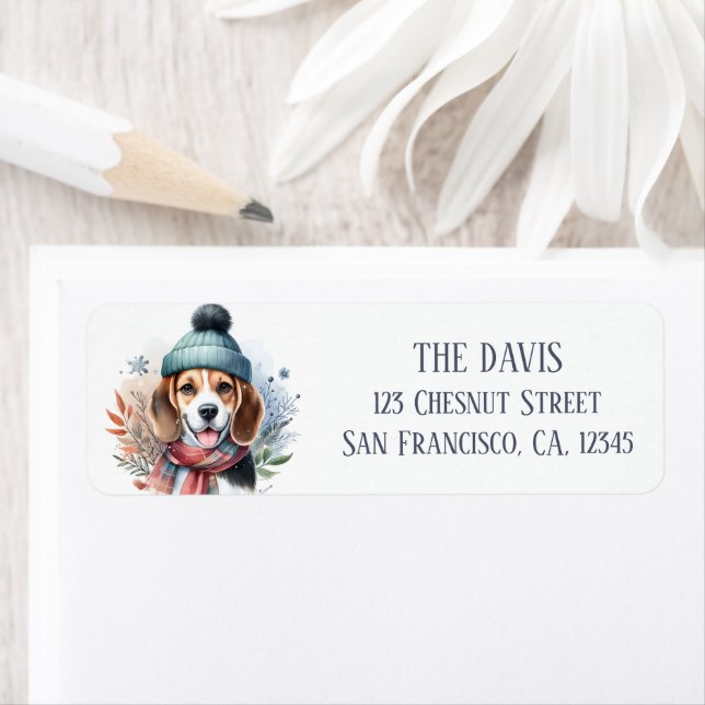 Etiqueta Paisaje invernal Scarf Beagle - (In situ)