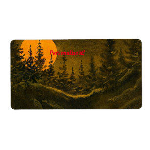 Etiqueta Paisaje nocturno de campo; luna de cazador o de co