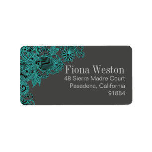 Etiqueta Paisley azteca - gris verde azulado