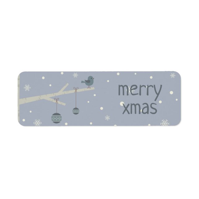 Etiqueta Pajarito de árbol de invierno (Frente)