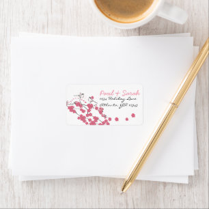 Etiqueta Pájaro de Amor Victoriano Flor de Cerezo RSVP de B