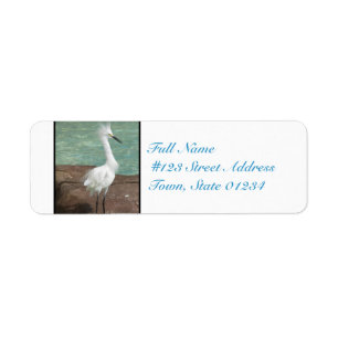 Etiqueta Pájaro del Egret nevado