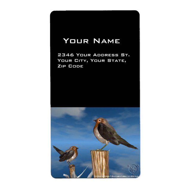 ETIQUETA PÁJAROS HIPPER / MAMA ROBINA ROJA (Frente)