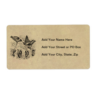 Etiqueta Pájaros ropa y regalos del amor del vintage