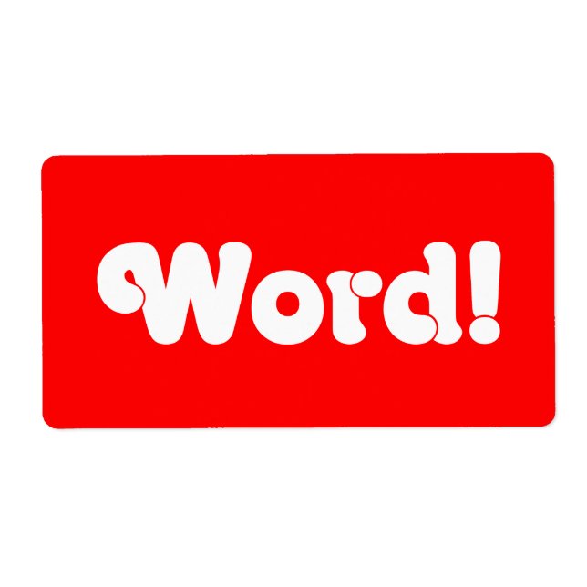 Etiqueta ¡Palabra! (Frente)