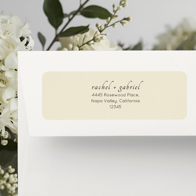 Etiqueta Pale Dusty Yellow | Chic Simple Clean Wedding (Subido por el creador)