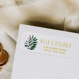 Etiqueta Palm Getaway Boda Return Address Labs
