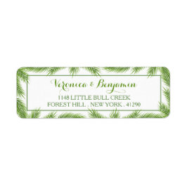 Etiqueta Palm Leaves Tropical Beach Wedding