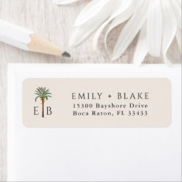 Etiqueta Palm Logo Tropical Monogram Personalized