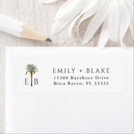 Etiqueta Palm Logo Tropical Monogram Personalized