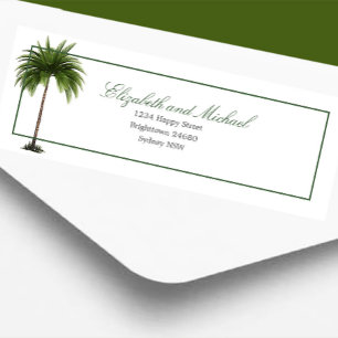 Etiqueta Palm Tree Elegant Boda de Moda moderna