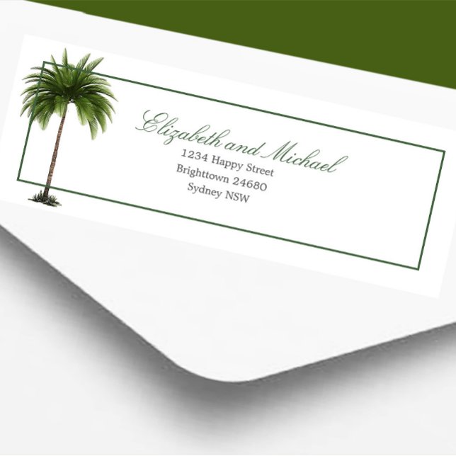 Etiqueta Palm Tree Elegant Boda de Moda moderna (Subido por el creador)