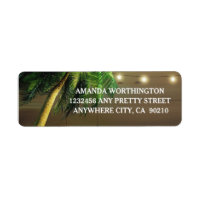 Palm Tree Lights Beach Wedding Address Labels