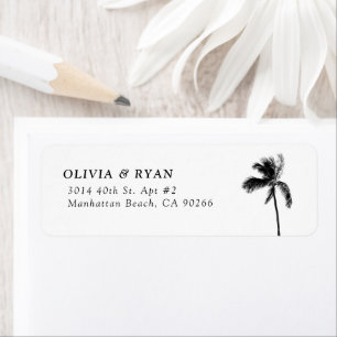 Etiqueta Palm Tree Modern Beach Return Address Labs