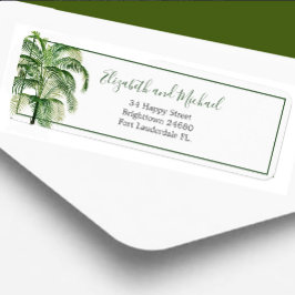 Etiqueta Palm Tree Modern Elegant Green