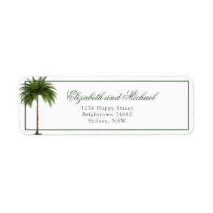Etiqueta Palm Tree Modern Elegant Moda Boda