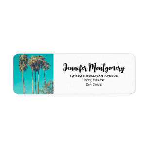 Etiqueta Palm Trees Tropicales California Retro