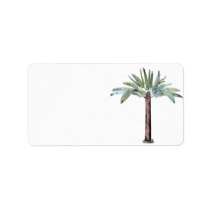 Etiqueta Palmera tropical de la acuarela