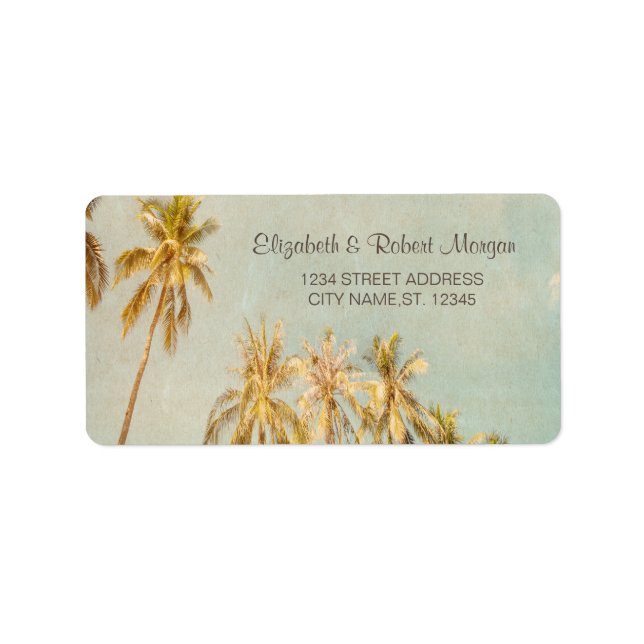 Etiqueta Palmeras Retro Beach (Frente)